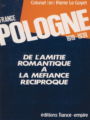 cover image of France-Pologne 1919-1939